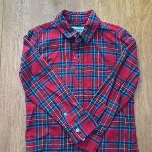Boys Mini Boden flannel button down shirt size 7-8 y